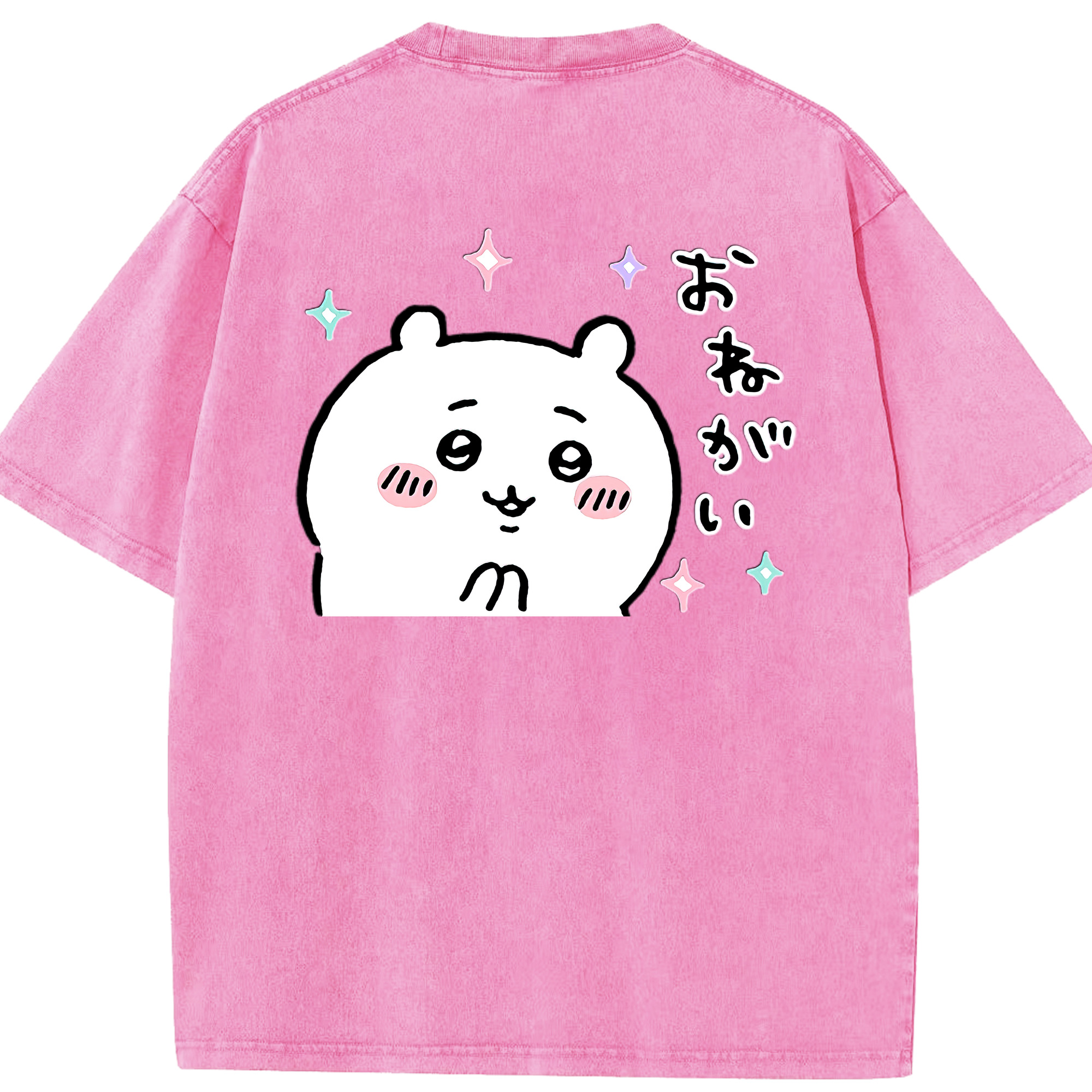 （画像用） ちいかわ ちいかわ Chii-kawa chiikawa 綿100% ヴィンテージ風 半袖Tシャツ（背面プリント）